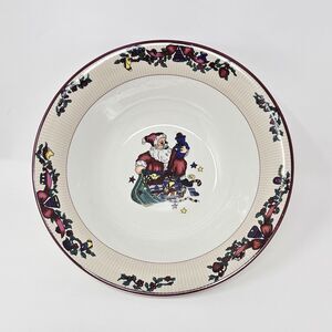 Santa Claus Serving Bow Christmas l 9.25" GEI Design Vegetable Side Holiday Vtg